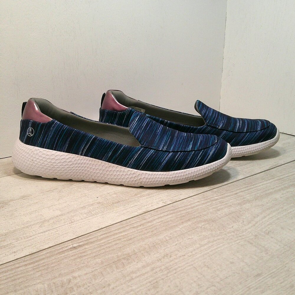 Lands' End Gatas Slip on Canvas Loafer Blue Shoe Size 11